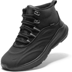 DREAM PAIRS Boys Girls Boots Kids High Top Sneakers Shoes Outdoor Hiking DuraPlay Lace Up Shoes for Little/Big Kid(Black)