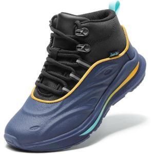 DREAM PAIRS Boys Girls Boots Kids High Top Sneakers Shoes Outdoor Hiking DuraPlay Lace Up Shoes for Little/Big Kid(Dark Blue/Black)