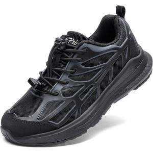 DREAM PAIRS Boys Girls Running Shoes Kids Athletic Lightweight Breathable Gym School Shoes(All Black)