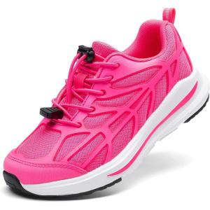 DREAM PAIRS Boys Girls Running Shoes Kids Athletic Lightweight Breathable Gym School Shoes(Hot Pink)