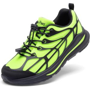 DREAM PAIRS Boys Girls Running Shoes Kids Athletic Lightweight Breathable Gym School Shoes(Neon Green/Black)