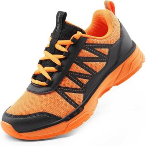 DREAM PAIRS Boys Girls Shoes Kids DuraPlay Tennis Footwear Non Slip Athletic Running Walking Lightweight Lace Up Sneakers for Little/Big Kid(Orange/Black)