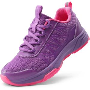 DREAM PAIRS Boys Girls Shoes Kids DuraPlay Tennis Footwear Non Slip Athletic Running Walking Lightweight Lace Up Sneakers for Little/Big Kid(Purple)