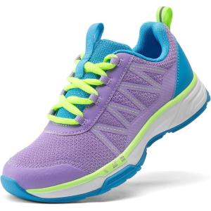 DREAM PAIRS Boys Girls Shoes Kids DuraPlay Tennis Footwear Non Slip Athletic Running Walking Lightweight Lace Up Sneakers for Little/Big Kid(Purple/Blue)