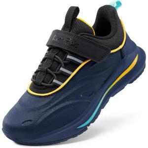 DREAM PAIRS Boys Girls Shoes Kids DuraPlay Tennis Running Athletic Protective Walking Sneakers for Little/Big Kid(Dark Blue/Black)