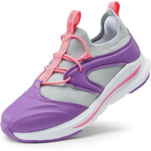 DREAM PAIRS Boys Girls Shoes Kids Tennis Athletic Running Walking Lightweight Slip on Sneakers Purple/Pink/Light Grey Size 10 Toddler SDRS2402K