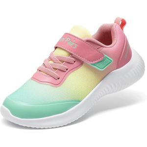 DREAM PAIRS Boys Girls Shoes Kids Tennis EZ-Ons BreezeRunners Running Sneakers(Green/Yellow/Pink)