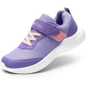 DREAM PAIRS Boys Girls Shoes Kids Tennis EZ-Ons BreezeRunners Running Sneakers(Purple/Pink)