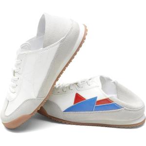 DREAM PAIRS Boys Girls Sneakers Foldable Back Retro Classic Casual Tennis Lightweight Breathable Walking Shoes for Little/Big Kid(White/Blue)