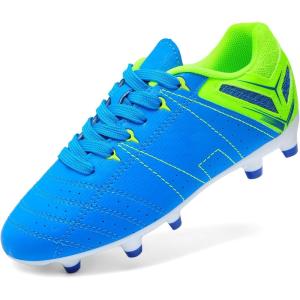 DREAM PAIRS Boys Girls Soccer Football Cleats Shoes for Little Kid/Big Kid(Royal/Lemon/Green)