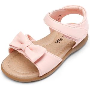 DREAM PAIRS Girls Sandals Fashion Bow Summer Shoes for Toddler/Little Kid(Pink)