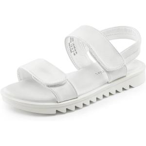 DREAM PAIRS Girls Sandals Glitter Two Strapped Casual Open Toe Sandals Little Kid/Big Kid(White-pu)