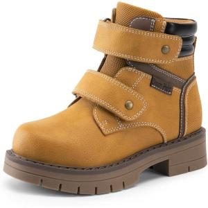 DREAM PAIRS Kids Ankle Boots Boys Girls Fashion Booties with Hook and Loop (Toddler/Little Kid)(Camel)