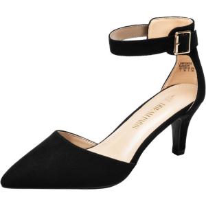 DREAM PAIRS Kitten Heel Low Heel for Women Closed Pointed Toe Pumps Wedding Party Sexy Dress Shoes Lowpointed(Black/Suede)