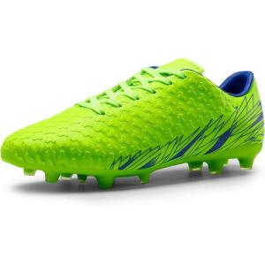DREAM PAIRS Men’s Firm Ground Soccer Cleats Shoes(Neon/Green/Royal)