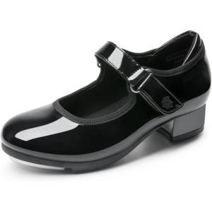 DREAM PAIRS Tap Shoes for Girls Boys Dance Shoes Mary Jane,Size 9 Toddler,Black-PAT,SDDS2401K