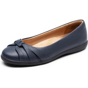DREAM PAIRS Women’s Ballet Flats, Comfortable Round Toe Slip on Dressy Work Office Shoes with Arch Support(Navy)