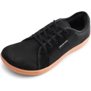 DREAM PAIRS Women’s Barefoot Walking Wide Toe Box Zero Drop Minimalist Sneakers Non Slip Breathable Comfortable Lightweight Walking Shoes(Black/Brown)