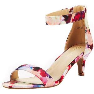 DREAM PAIRS Women’s Fiona Fashion Stilettos Open Toe Pump Heeled Sandals(Floral)