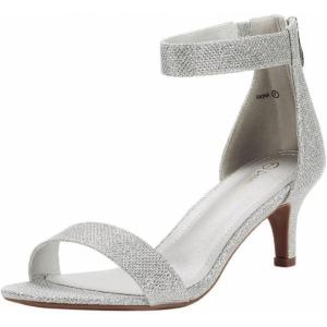 DREAM PAIRS Women’s Fiona Fashion Stilettos Open Toe Pump Heeled Sandals(Silver/Glitter)