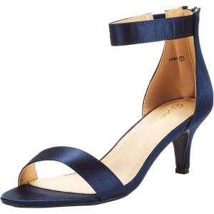 DREAM PAIRS Women’s Fiona-W Navy Fashion Stilettos Open Toe Pump Heeled Sandals Size 7W US