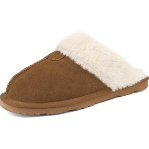 DREAM PAIRS Women’s House Slippers Indoor Fuzzy Fluffy Furry Cozy Home Bedroom Comfy Winter Cute Warm Outdoor Shoes FuzzyEasy(Chesnut)