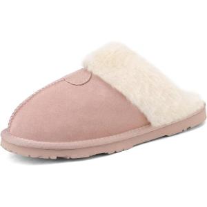 DREAM PAIRS Women’s House Slippers Indoor Fuzzy Fluffy Furry Cozy Home Bedroom Comfy Winter Cute Warm Outdoor Shoes FuzzyEasy(Pink)