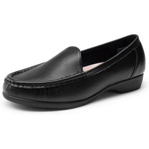 DREAM PAIRS Women’s Loafers Slip On Casual Comfortable Lightweight Business Work Office Flat Shoes with Arch Support(Black)
