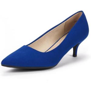 DREAM PAIRS Women’s Pumps Kitten Heel Pointed Toe Shoes for Women Comfortable Office Work Dress Shoes(Royal/Blue)