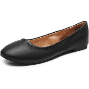 DREAM PAIRS Women’s Sole-Happy Ballerina Walking Flats Shoes(Black)