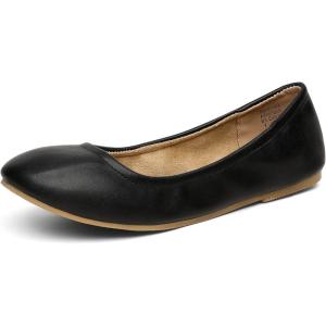 DREAM PAIRS Women’s Sole-fina Solid Plain Walking Classic Ballet Flats Shoes(Black)