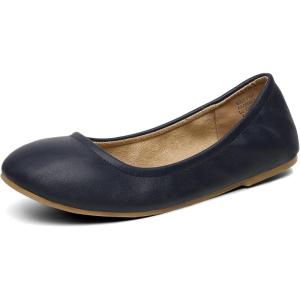 DREAM PAIRS Women’s Sole-fina Solid Plain Walking Classic Ballet Flats Shoes(Navy)