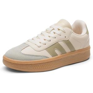 DREAM PAIRS Women’s Tennis Sneakers Walking Casual Lace-Up Footwear Comfortable Fashion Sneakers Shoes(Beige)