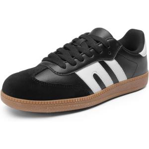 DREAM PAIRS Women’s Tennis Sneakers Walking Flat Low-Top Casual Lace-Up Comfortable Nia Fashion Sneakers Shoes(Black Multi)