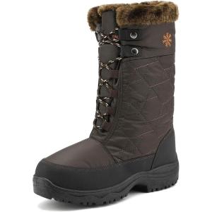 DREAM PAIRS Women’s Warm Faux Fur Lined Mid-Calf Winter Snow Boots(Goose/Brown)