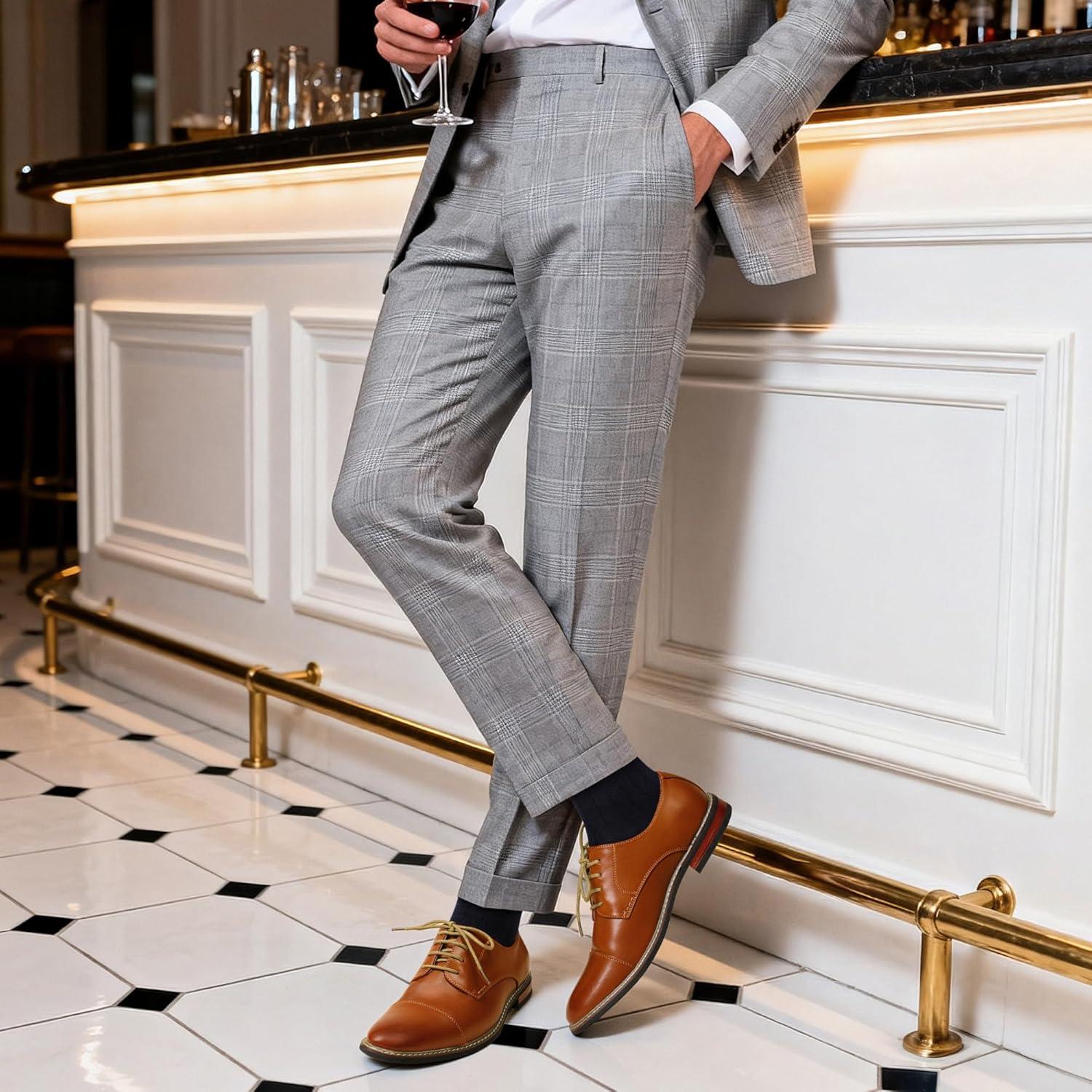 imageBruno Marc Moda Italy Prince Mens Classic Modern Oxford Lace Dress ShoesBrown