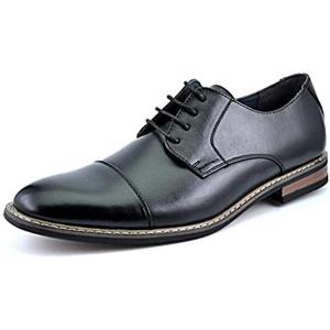 Bruno Marc Moda Italy Prince Men’s Classic Modern Oxford Lace Dress Shoes(Black)