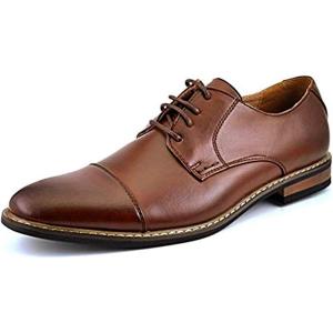 Bruno Marc Moda Italy Prince Men’s Classic Modern Oxford Lace Dress Shoes(Dark Brown)