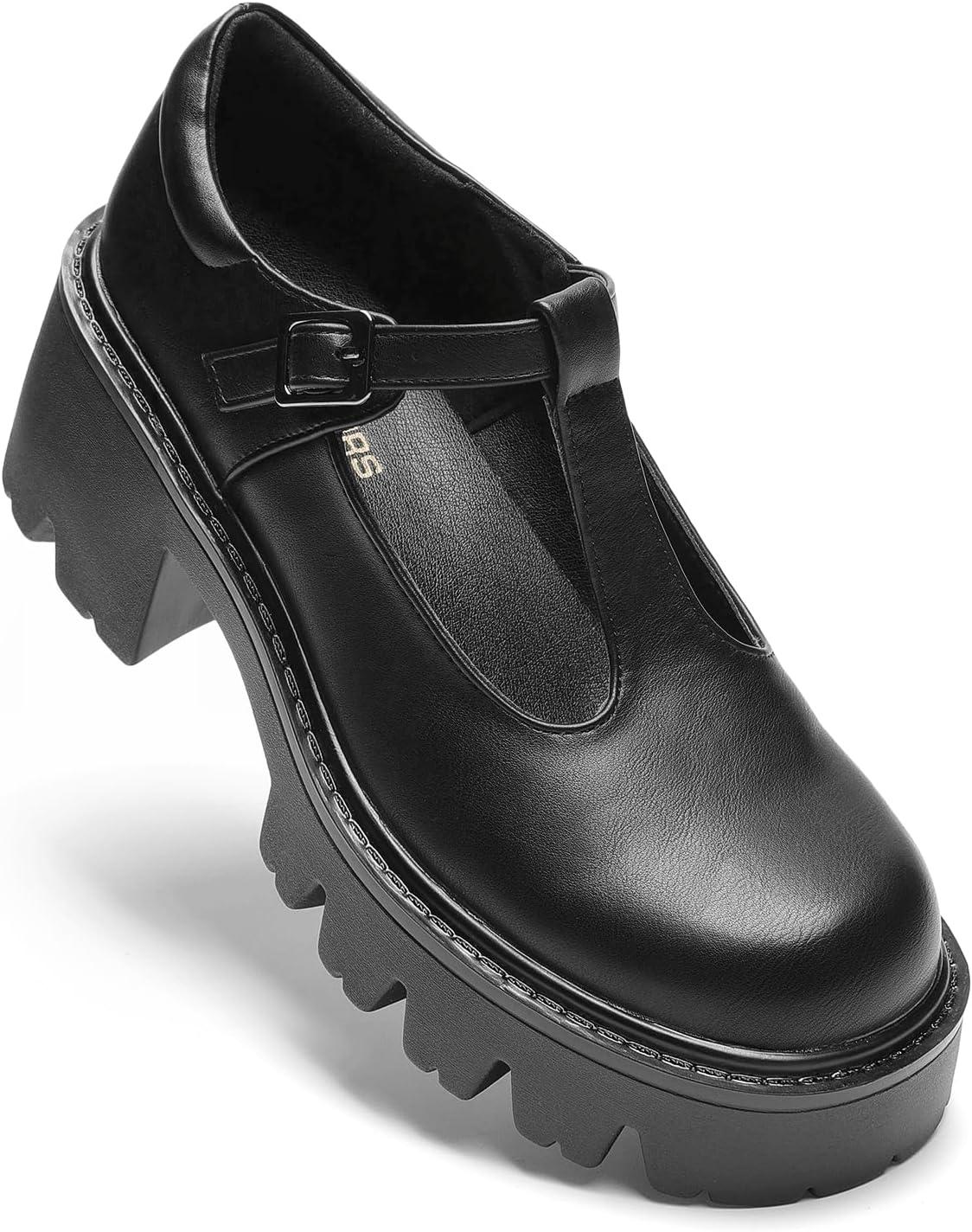 imageDREAM PAIRS Womens TStrap Mary Jane Shoes Low Platform Chunky Block Heels Closed Toe Work Pumps Comfortable Round Toe Dress Wedding Party ShoesBlackpu