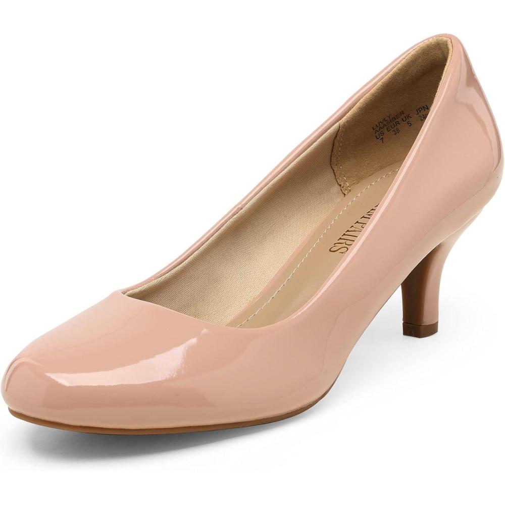 imageDREAM PAIRS Womens Dress Comfortable Low Heel Pump ShoesPinkPat