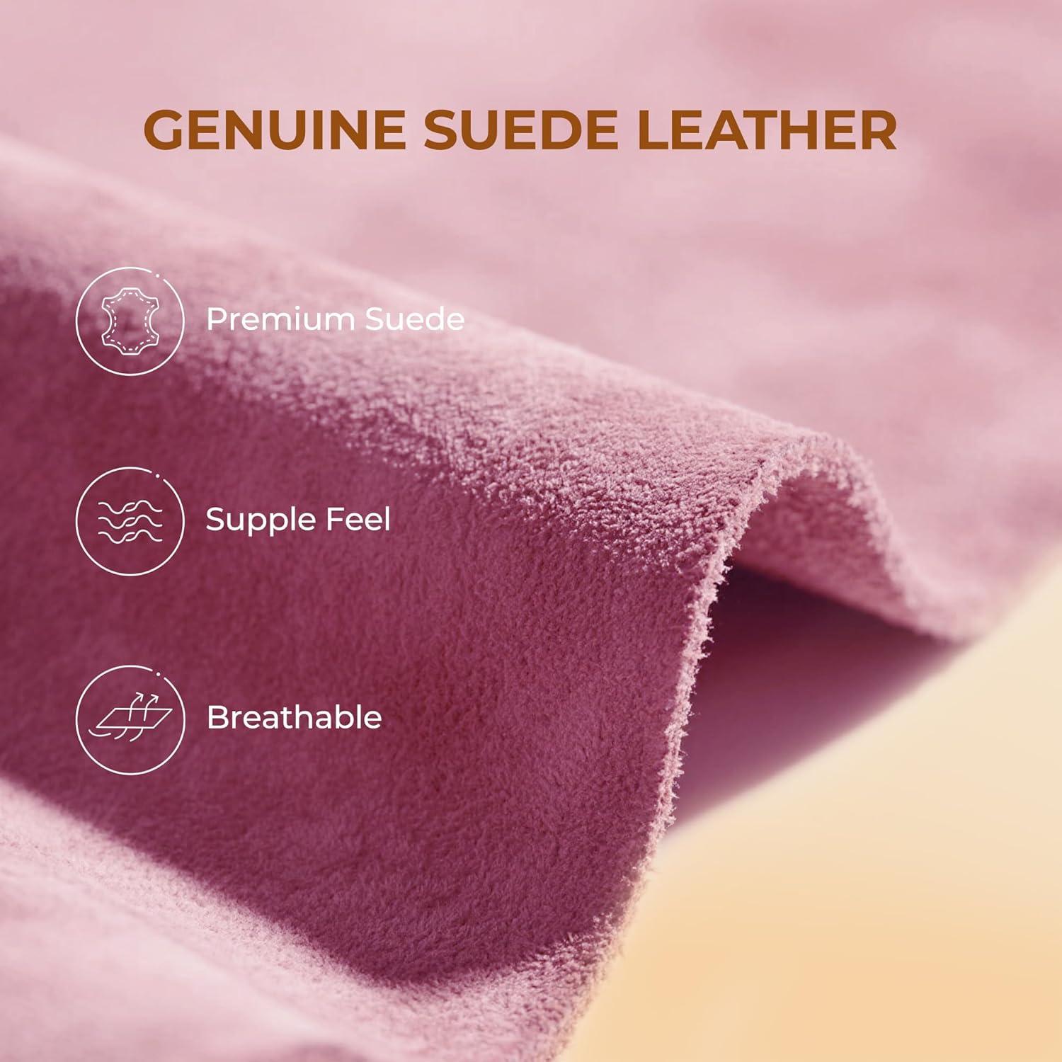 imageDREAM PAIRS Ankle Winter Mini Boots for Women Genuine Suede Faux Fur Lining Water Resistant Warm Snow Boots Slip On Memory Foam Comfort Booties FuzzyClassicPink