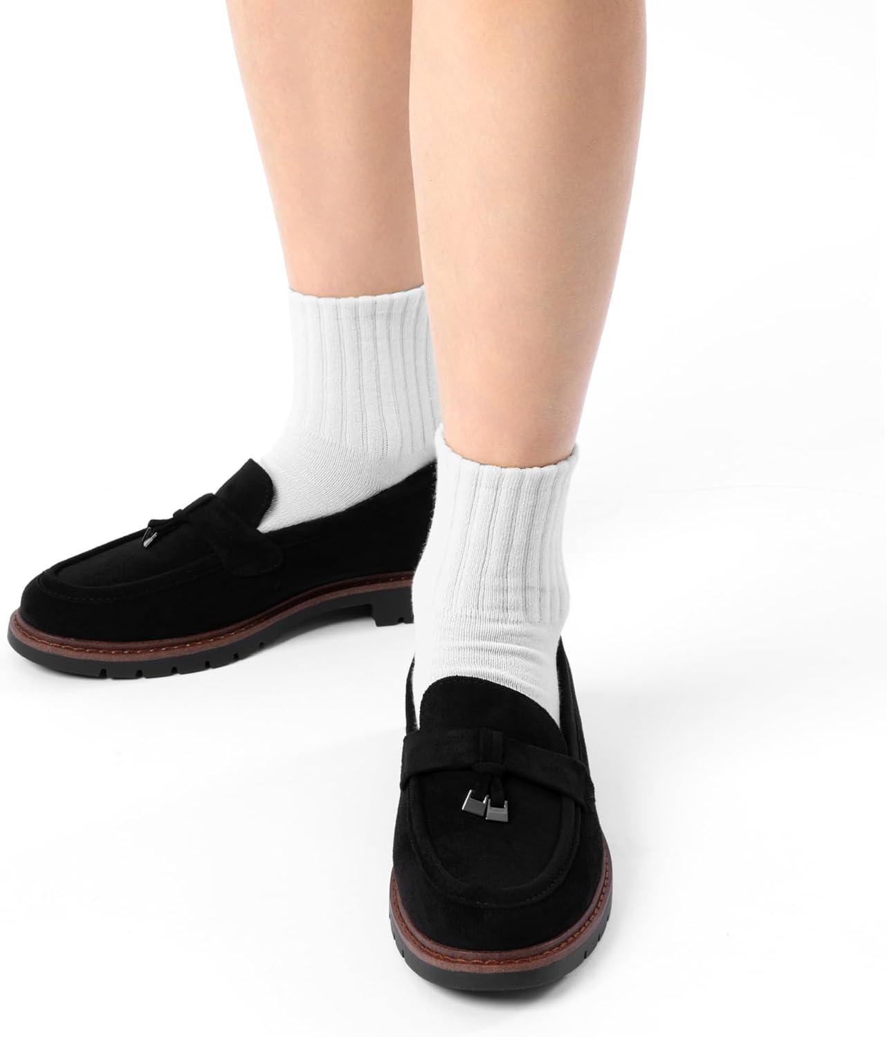 imageDREAM PAIRS Loafers for Women Slip On Loafer Comfortable Dressy Casual Business Office ShoesBlacksuede