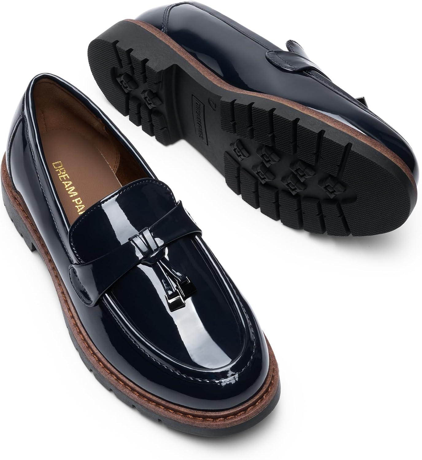 imageDREAM PAIRS Loafers for Women Slip On Loafer Comfortable Dressy Casual Business Office ShoesNavy