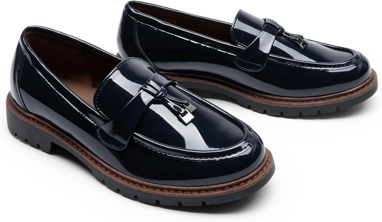 imageDREAM PAIRS Loafers for Women Slip On Loafer Comfortable Dressy Casual Business Office ShoesNavy