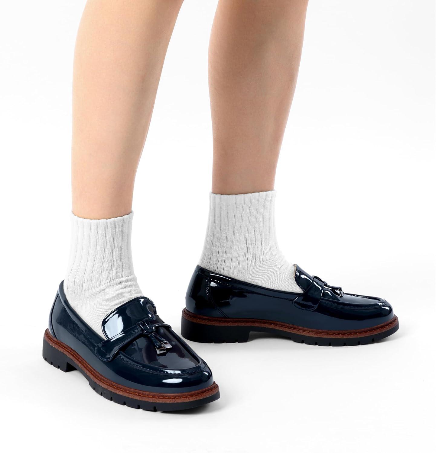 imageDREAM PAIRS Loafers for Women Slip On Loafer Comfortable Dressy Casual Business Office ShoesNavy