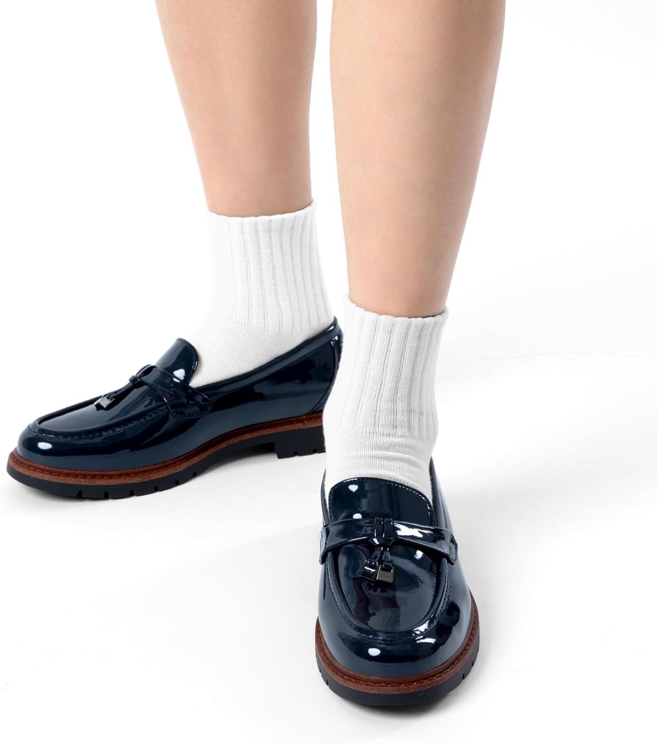 imageDREAM PAIRS Loafers for Women Slip On Loafer Comfortable Dressy Casual Business Office ShoesNavy