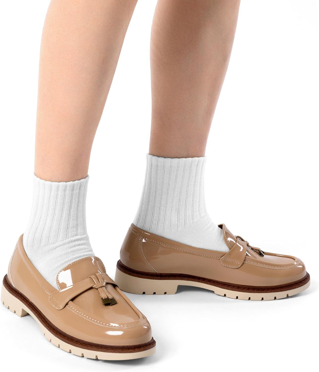 imageDREAM PAIRS Loafers for Women Slip On Loafer Comfortable Dressy Casual Business Office ShoesNude