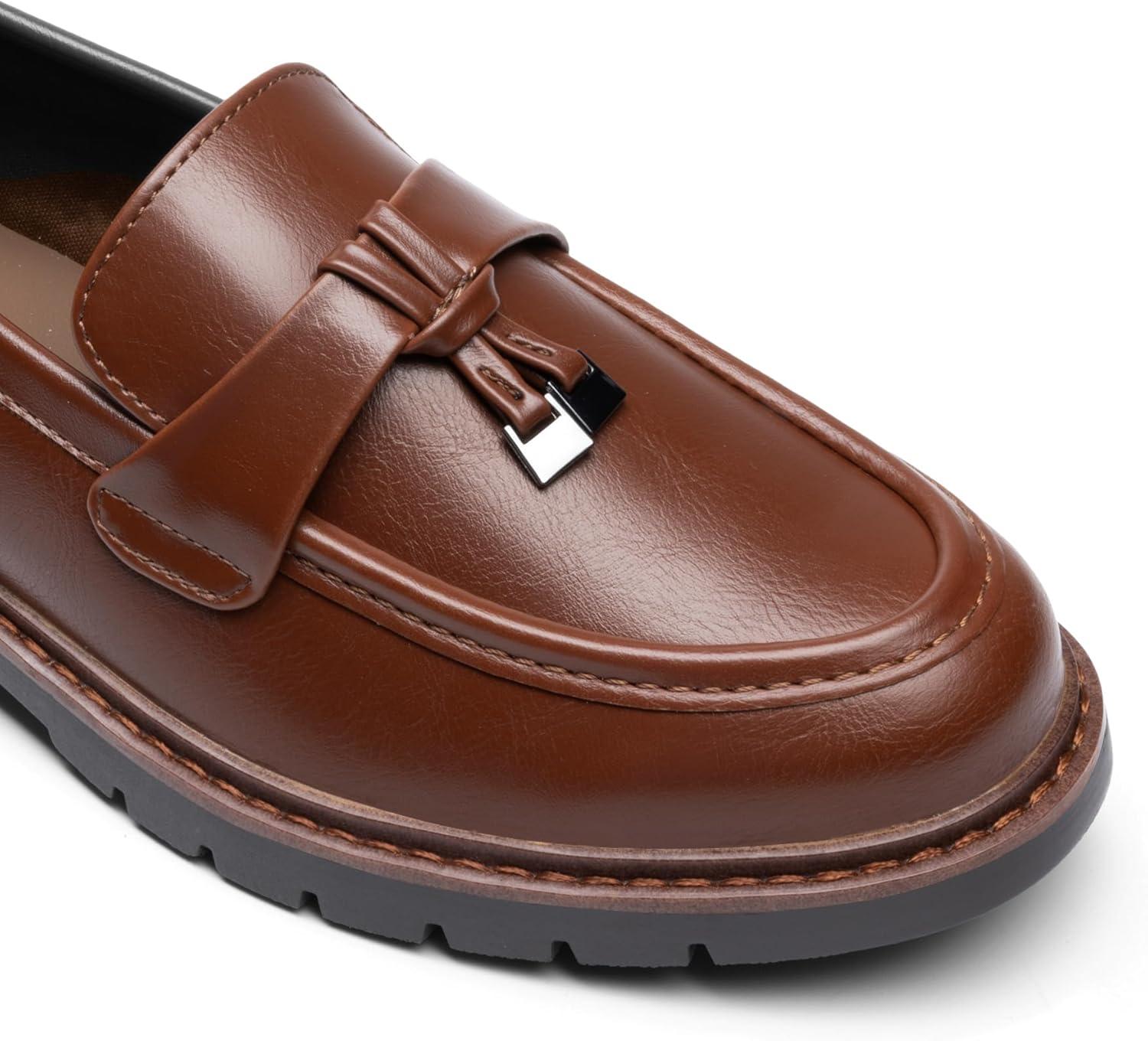 imageDREAM PAIRS Loafers for Women Slip On Loafer Comfortable Dressy Casual Business Office ShoesTan