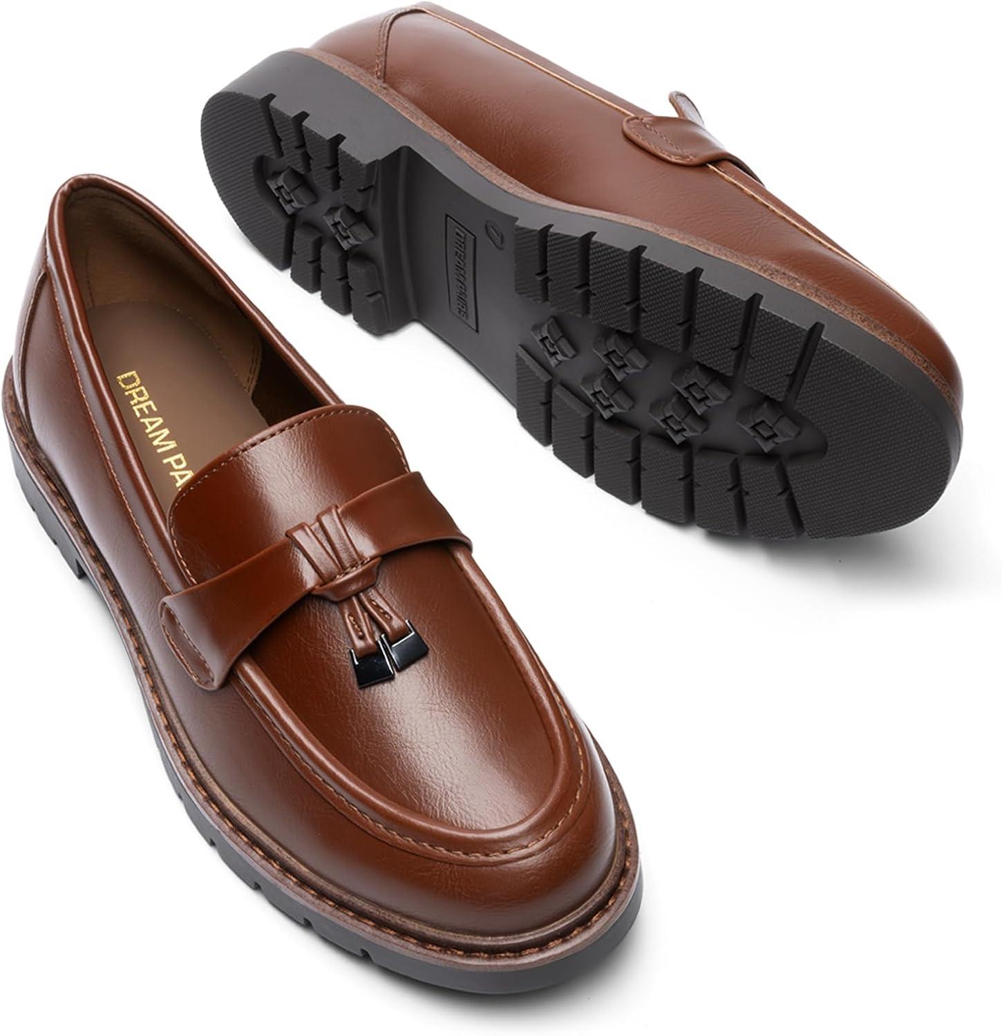 imageDREAM PAIRS Loafers for Women Slip On Loafer Comfortable Dressy Casual Business Office ShoesTan