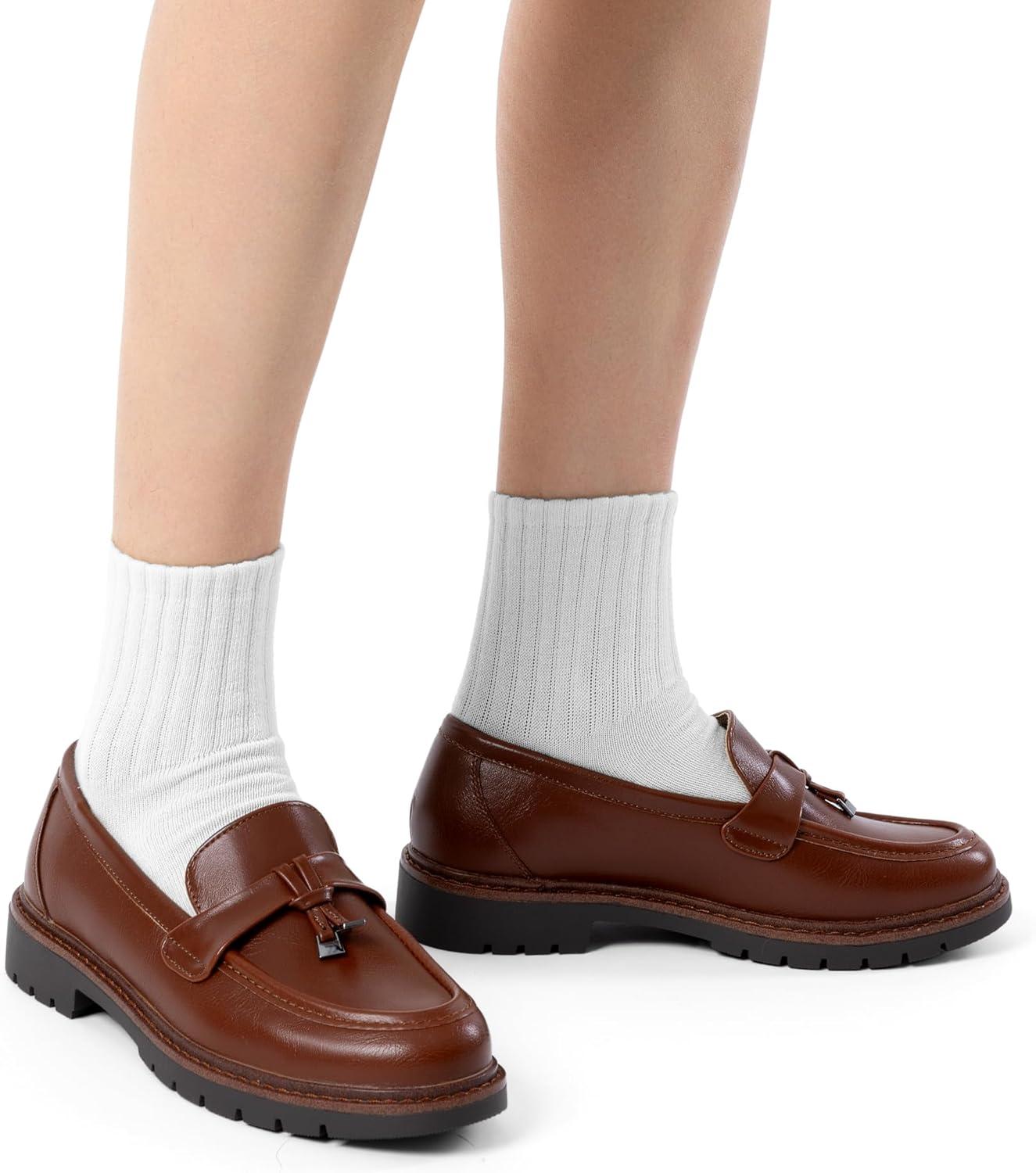 imageDREAM PAIRS Loafers for Women Slip On Loafer Comfortable Dressy Casual Business Office ShoesTan